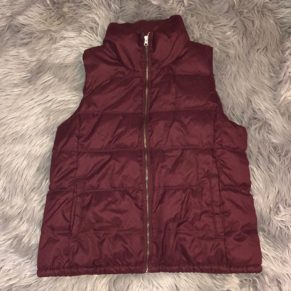 Burgundy puffer vest